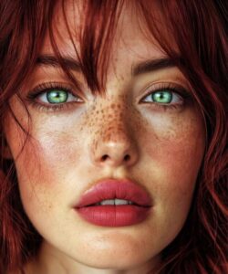 rousse aux yeux verts rare