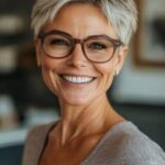 coupe de cheveux femme 50 ans avec lunettes