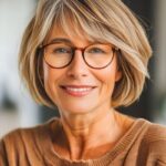 coupe de cheveux femme 50 ans avec lunettes