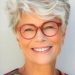 coupe de cheveux femme 70 ans avec lunettes