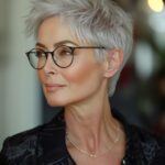 coupe de cheveux femme 70 ans avec lunettes