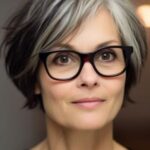 coupe de cheveux femme 70 ans avec lunettes