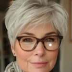 coupe de cheveux femme 70 ans avec lunettes