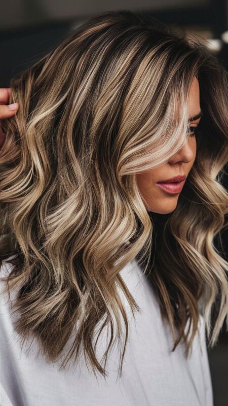 balayage blond sur brune