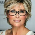 coupe de cheveux femme 70 ans avec lunettes