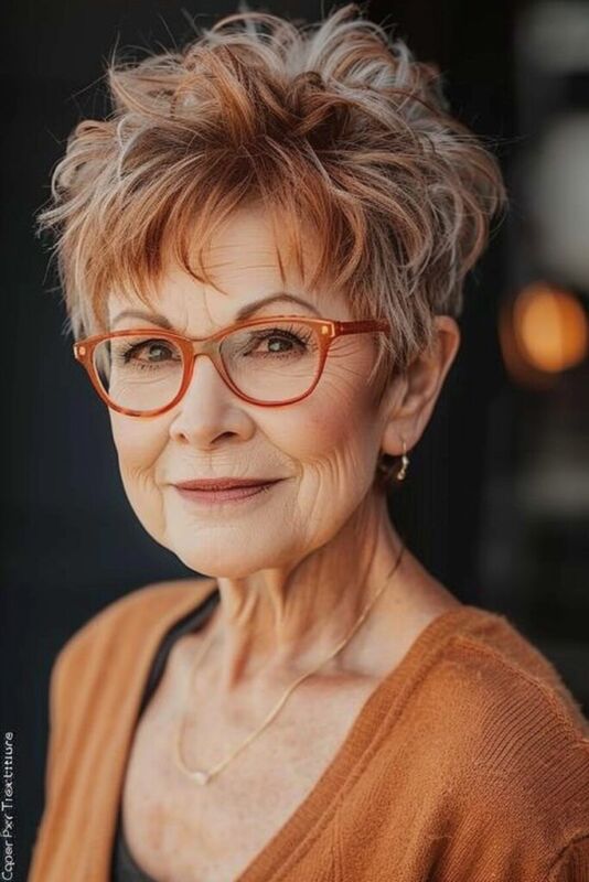 coupe de cheveux femme 70 ans avec lunettes