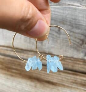 boucles d’oreilles aigue‑marine