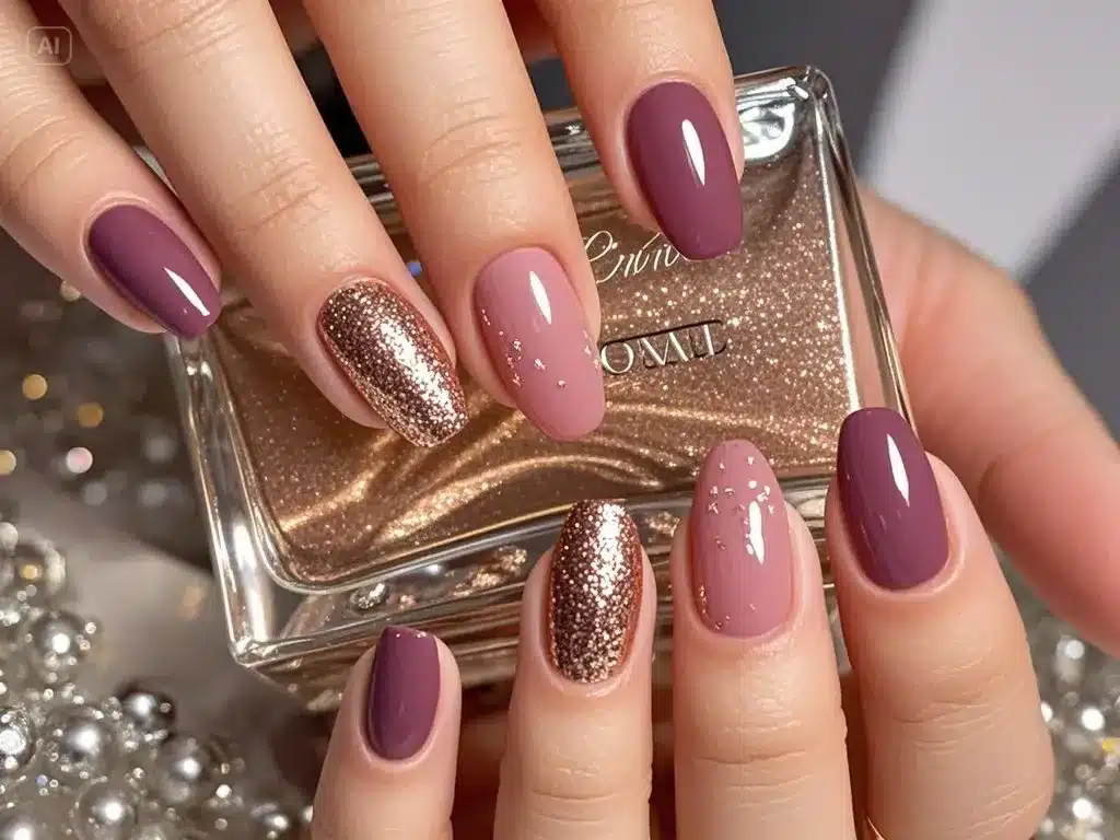 Manucure Dégradé Rose Mauve