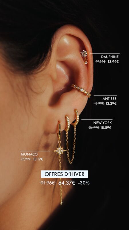Accumulation piercings oreille