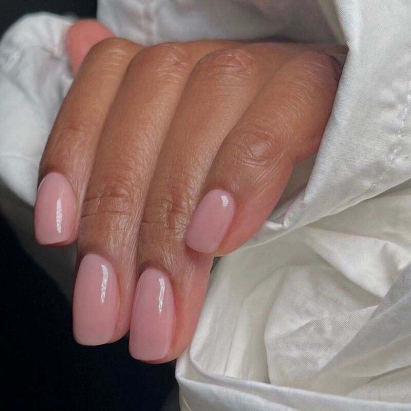 Ongles Gel Rose Discret