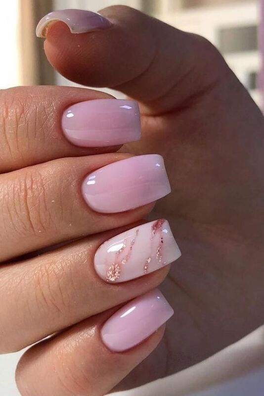 Ongles Gel Rose Discret