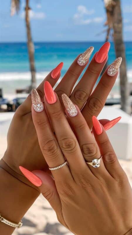 Ongles Été Corail