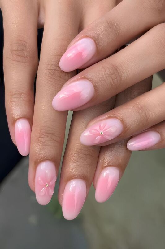 Ongles Gel Rose Discret